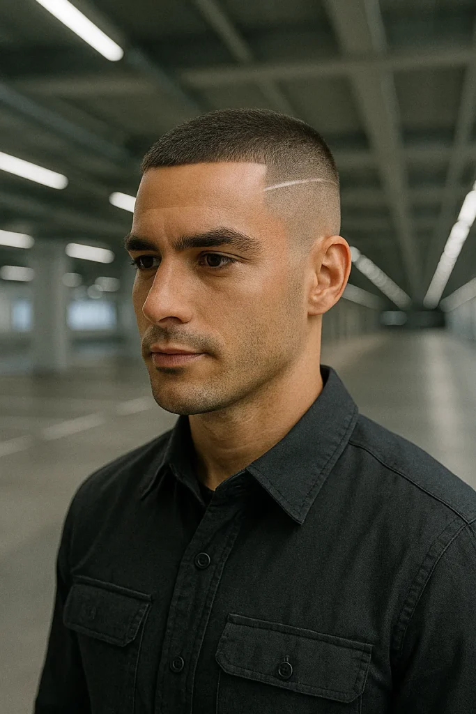 Metallic Line Buzz cut
