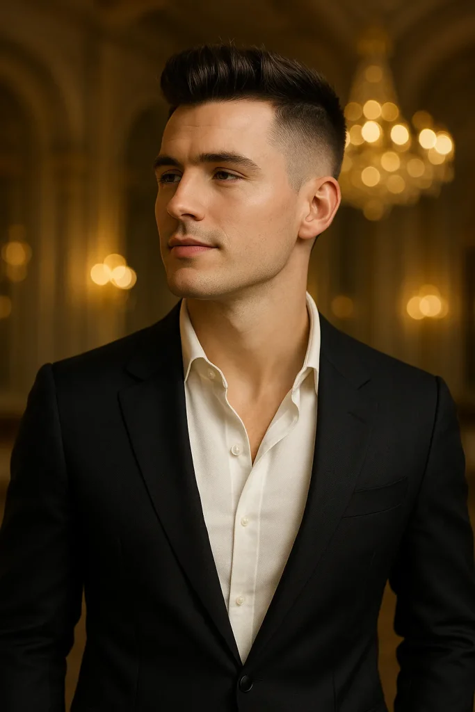 Drop Fade with Brushed-Up Top cut