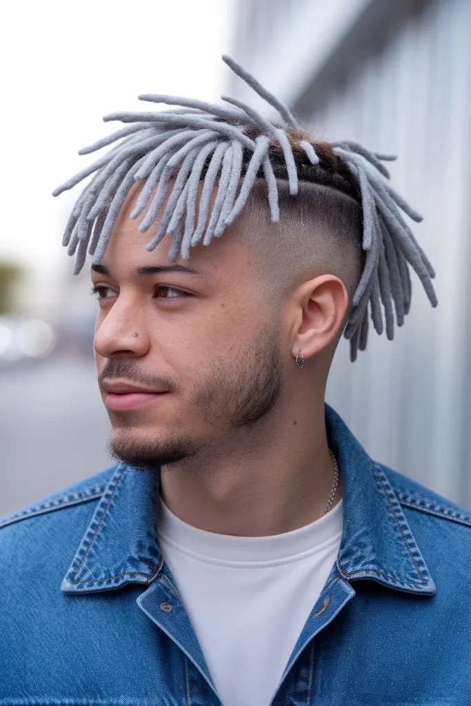 Gray Dreads with Undercut 