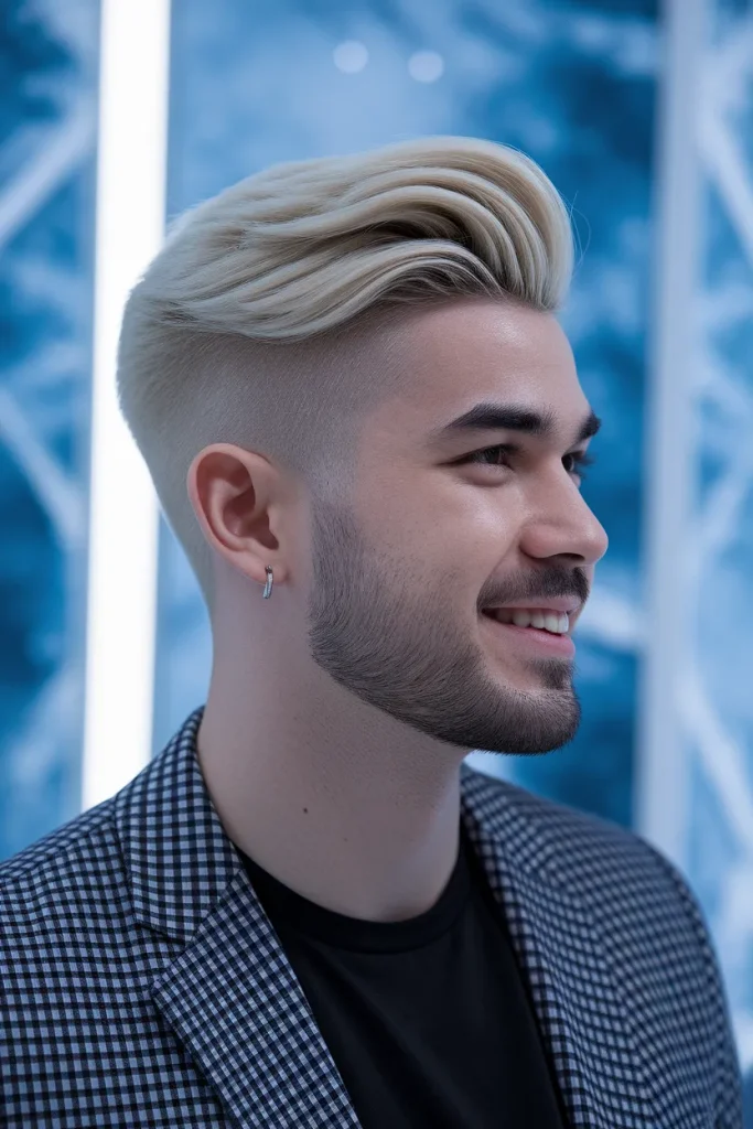 Icy Blonde Crop Fade cut