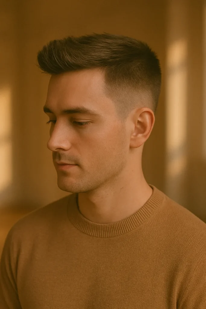 Matte Side Brush with High Bald Fade cut
