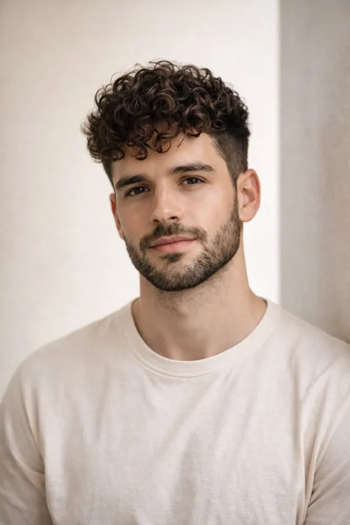 Defined Ringlet Curls + Rounded Beard Style