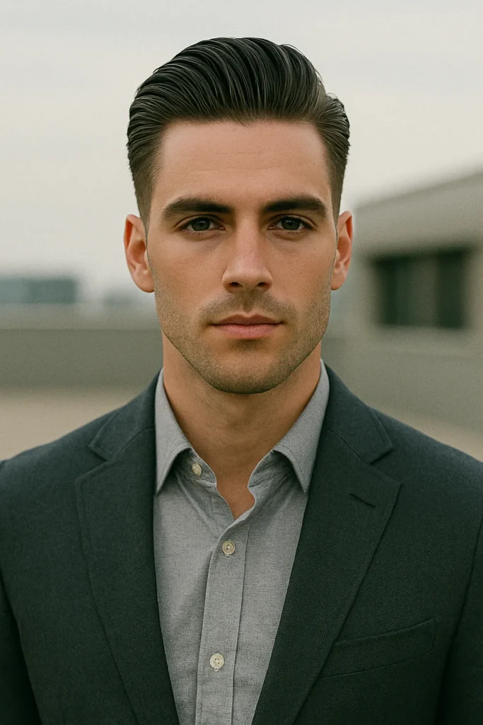 High Fade with Modern Slick Back Style