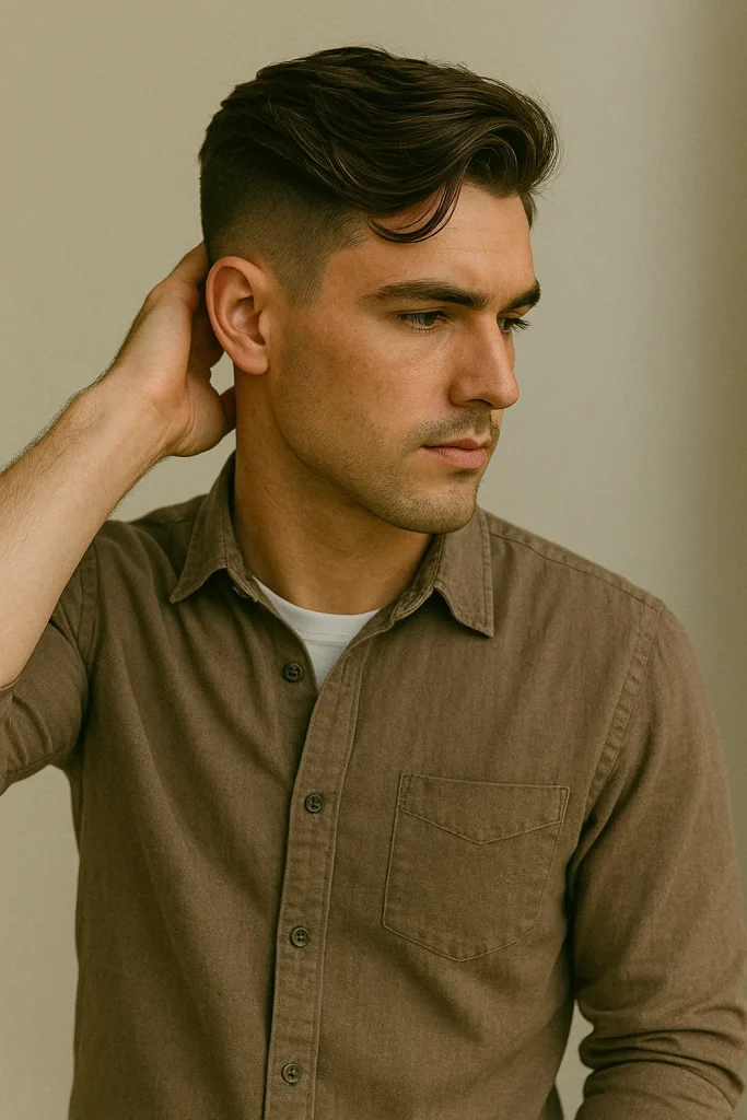High Fade with Side Swept Waves Style