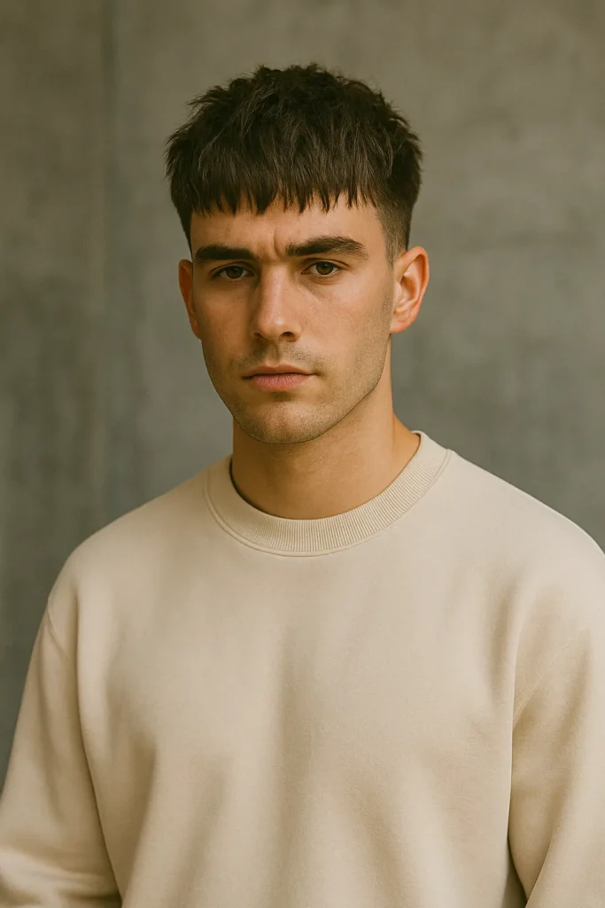 High-Texture Crop with Slightly Choppy Bangs Style