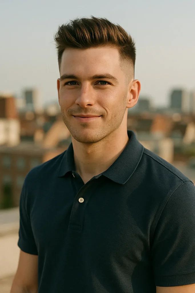 Taper Fade with Brushed-Up Top Style