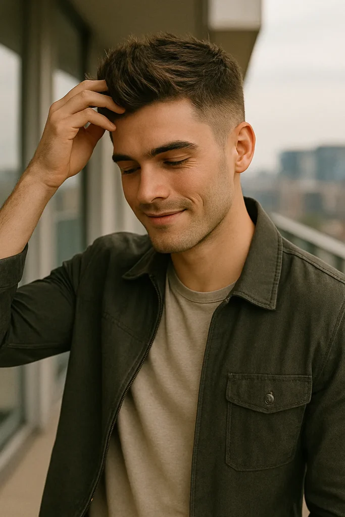 Textured High Fade Quiff Style