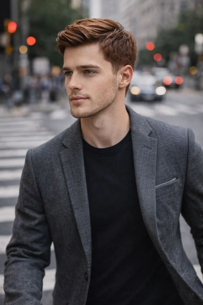 Auburn Textured Comb-Over Style