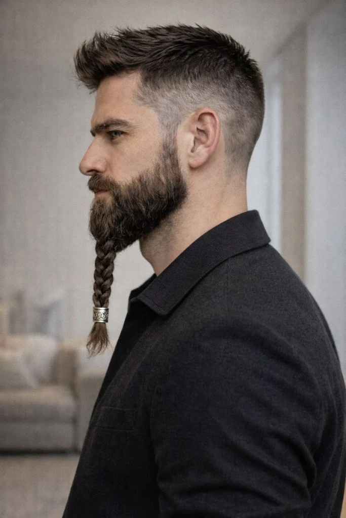 Beard Braid with Undercut Hairstyle Style