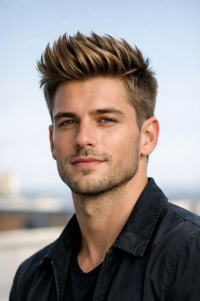 Light Brown Brush Up Hairstyle