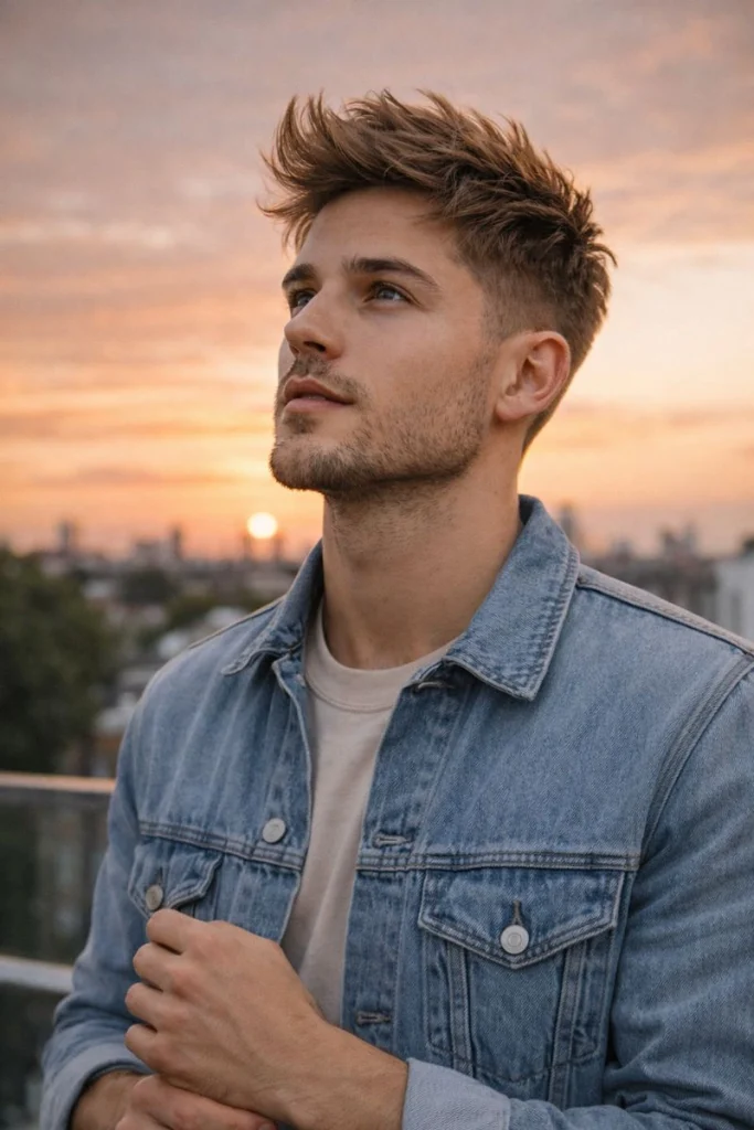 Light Brown Messy Quiff Style