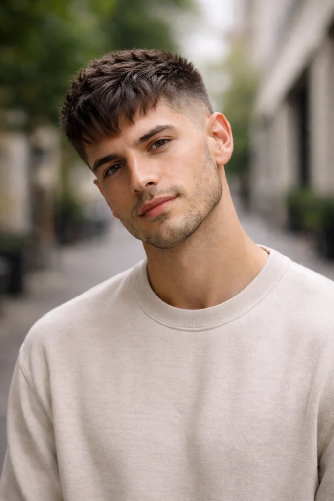 Burst Fade with Short Fringe Style