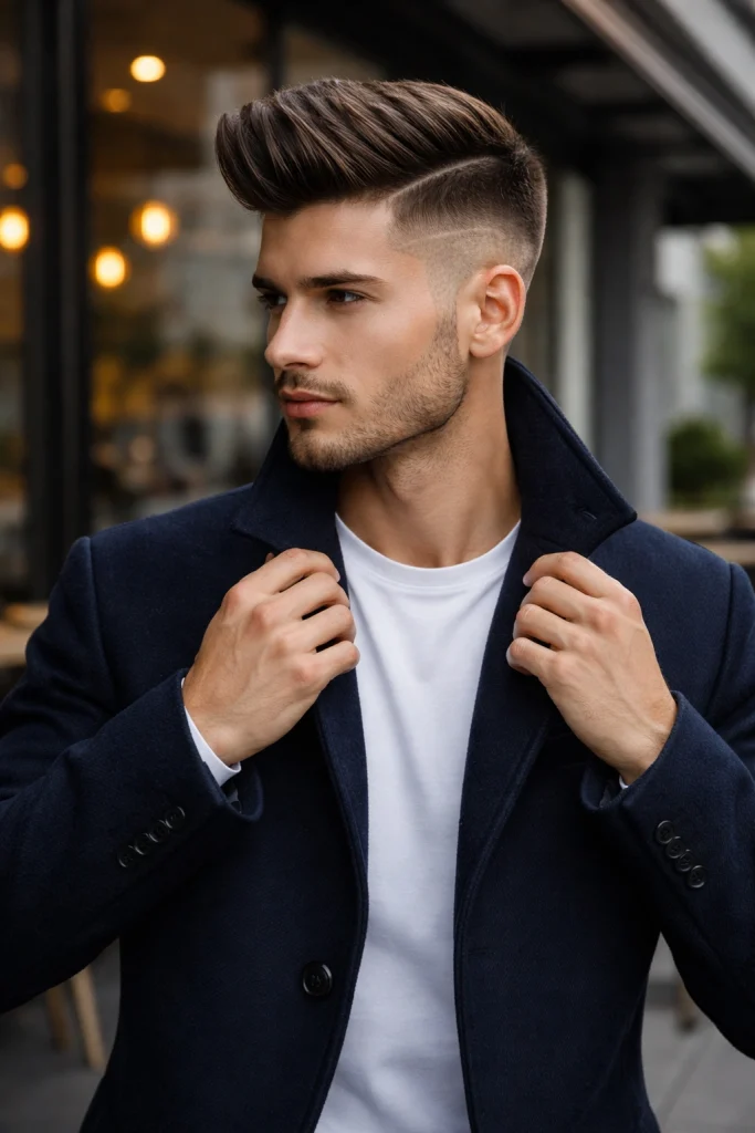 Razor Line Disconnected Pompadour Style