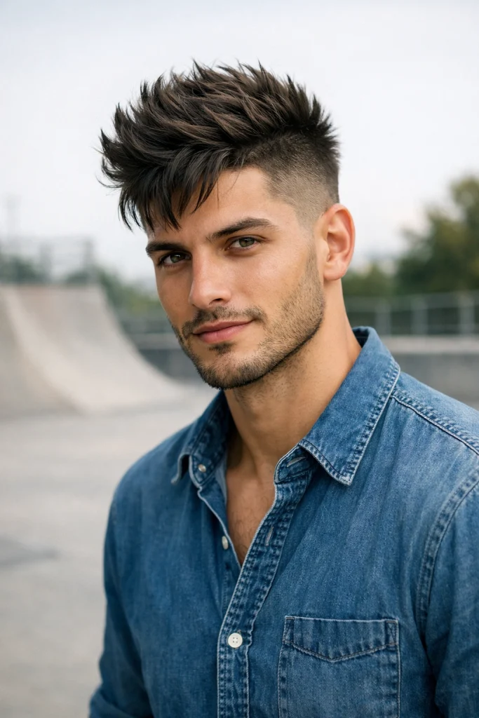 Textured Mohawk Fade Style