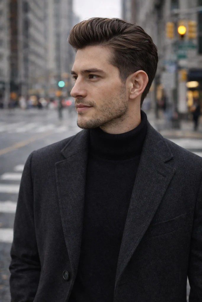 Soft Pompadour with Natural Sides Style